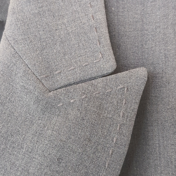 Apostrophe VTG 90s Blazer Dress Coat Sz 4 Dark Academia Classic Gray Grandpa EUC - Picture 11 of 11